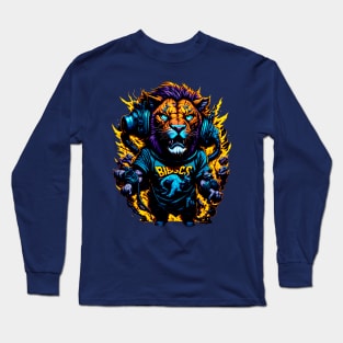 Roaring Beats - Urban Lion with Headphones and Streetwear Long Sleeve T-Shirt